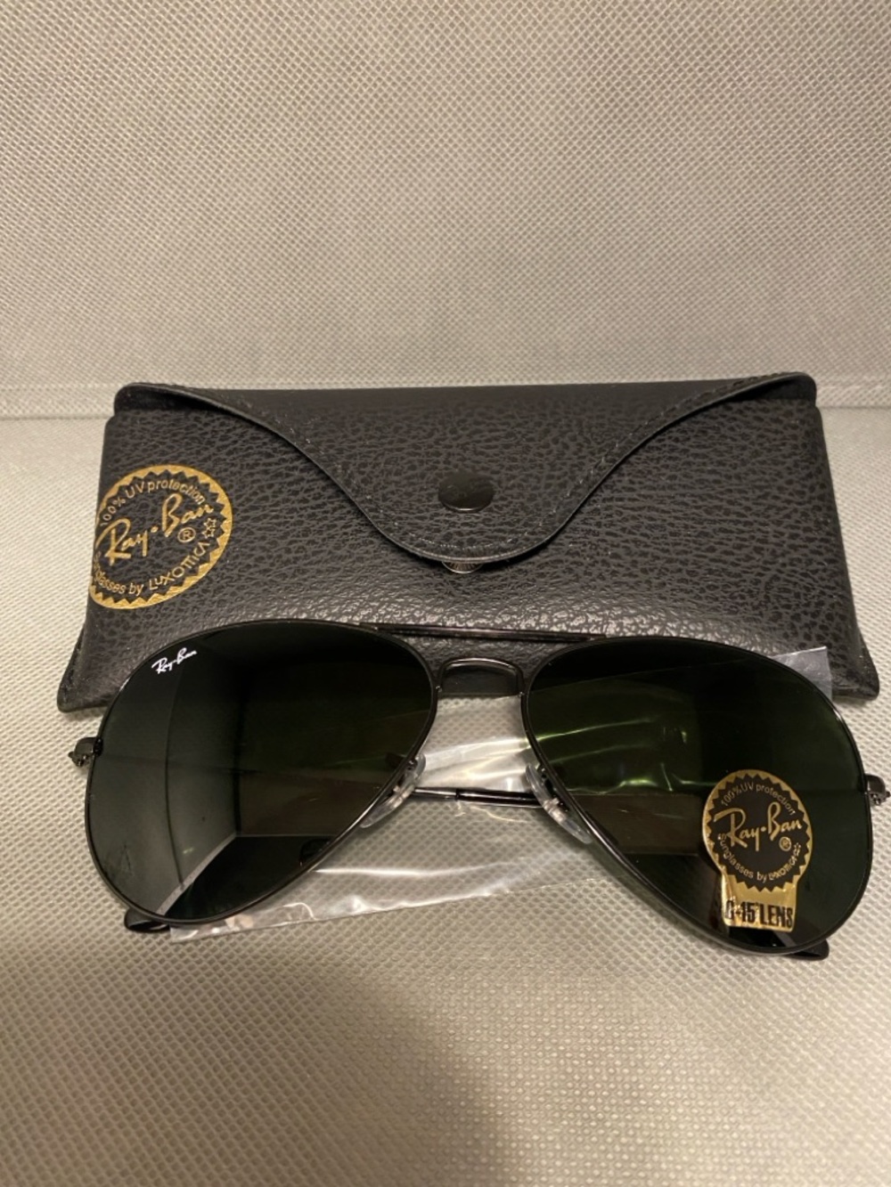 NWT Ray-Ban Aviator Total Black Sunglasses